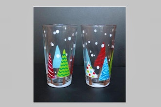 Paint Nite: Funky Firs PINT GLASSES